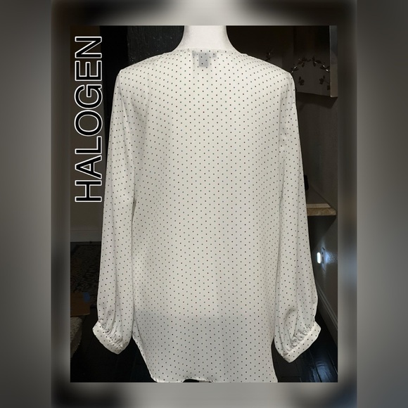 HALOGEN WOMEN’S DRESS BLOUSE SIZE M BUST 20.5” LENGTH Front 24.5” Back 27” HI/LO - Picture 3 of 15